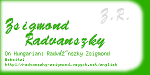 zsigmond radvanszky business card